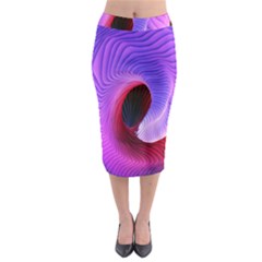 Digital Art Spirals Wave Waves Chevron Red Purple Blue Pink Midi Pencil Skirt by Mariart