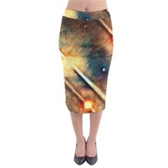 Light Space Midi Pencil Skirt