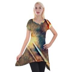 Light Space Short Sleeve Side Drop Tunic by DeneWestUK