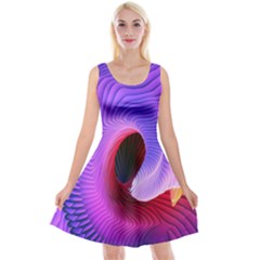 Digital Art Spirals Wave Waves Chevron Red Purple Blue Pink Reversible Velvet Sleeveless Dress by Mariart