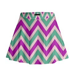 Zig Zags Pattern Mini Flare Skirt by Valentinaart