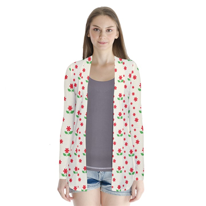 Flower Floral Sunflower Rose Star Red Green Cardigans