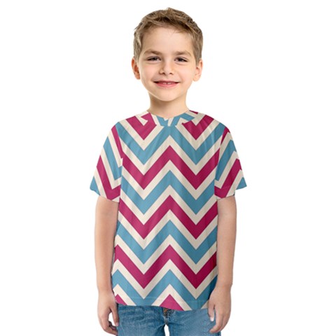 Zig Zags Pattern Kids  Sport Mesh Tee by Valentinaart