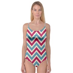 Zig Zags Pattern Camisole Leotard 