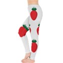 Fruit Strawberries Red Green Leggings  View3