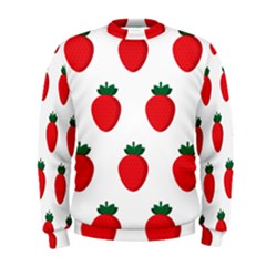 Fruit Strawberries Red Green Men s Sweatshirt by Mariart