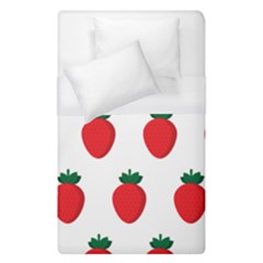 Fruit Strawberries Red Green Duvet Cover (single Size) by Mariart