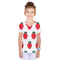 Fruit Strawberries Red Green Kids  One Piece Tee