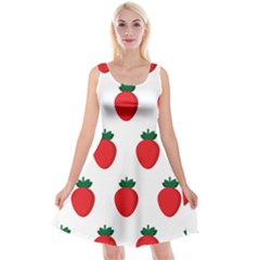 Fruit Strawberries Red Green Reversible Velvet Sleeveless Dress