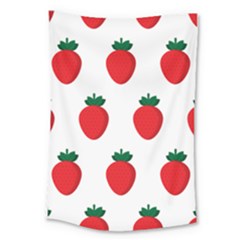 Fruit Strawberries Red Green Large Tapestry by Mariart