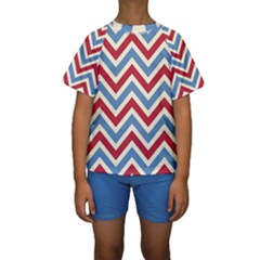 Zig Zags Pattern Kids  Short Sleeve Swimwear