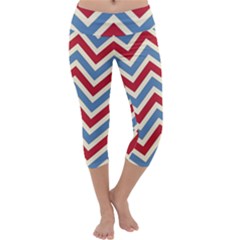 Zig Zags Pattern Capri Yoga Leggings