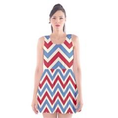 Zig Zags Pattern Scoop Neck Skater Dress