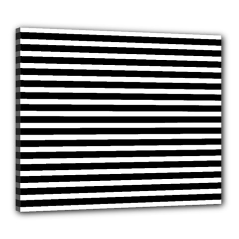 Horizontal Stripes Black Canvas 24  X 20  by Mariart