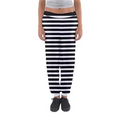 Horizontal Stripes Black Women s Jogger Sweatpants