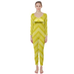 Zig Zags Pattern Long Sleeve Catsuit