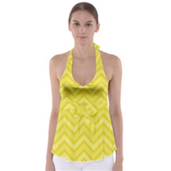 Zig Zags Pattern Babydoll Tankini Top