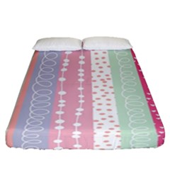 Heart Love Valentine Polka Dot Pink Blue Grey Purple Red Fitted Sheet (queen Size) by Mariart