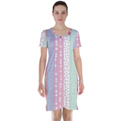 Heart Love Valentine Polka Dot Pink Blue Grey Purple Red Short Sleeve Nightdress by Mariart