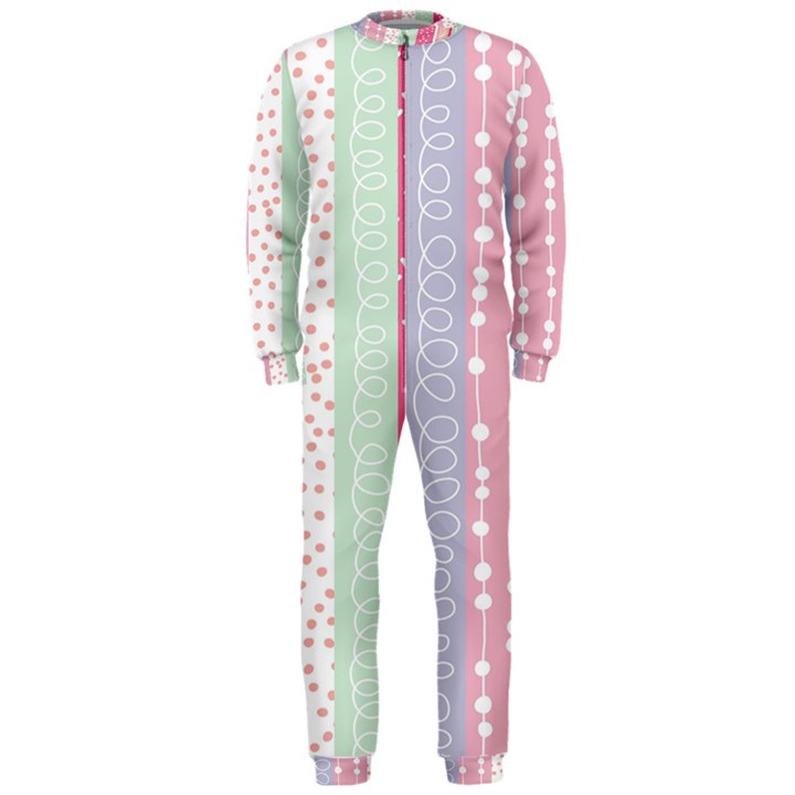 Heart Love Valentine Polka Dot Pink Blue Grey Purple Red OnePiece Jumpsuit (Men) 