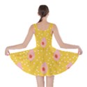 Flower Floral Tulip Leaf Pink Yellow Polka Sot Spot Skater Dress View2