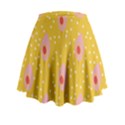 Flower Floral Tulip Leaf Pink Yellow Polka Sot Spot Mini Flare Skirt View2