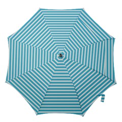 Horizontal Stripes Blue Hook Handle Umbrellas (small) by Mariart