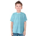 Horizontal Stripes Blue Kids  Cotton Tee View1