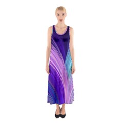 Color Purple Blue Pink Sleeveless Maxi Dress by Mariart