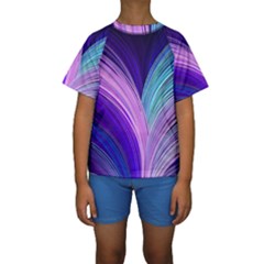 Color Purple Blue Pink Kids  Short Sleeve Swimwear by Mariart