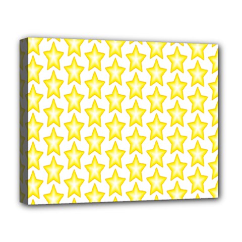 Yellow Orange Star Space Light Deluxe Canvas 20  X 16   by Mariart