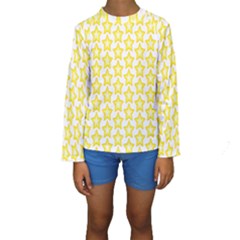 Yellow Orange Star Space Light Kids  Long Sleeve Swimwear by Mariart