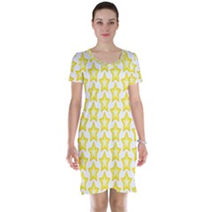 Yellow Orange Star Space Light Short Sleeve Nightdress by Mariart