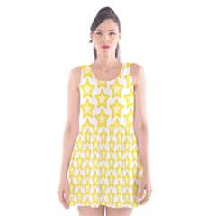 Yellow Orange Star Space Light Scoop Neck Skater Dress by Mariart