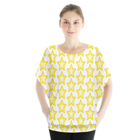 Yellow Orange Star Space Light Blouse by Mariart