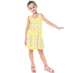 Yellow Orange Star Space Light Kids  Sleeveless Dress by Mariart