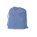 Horizontal Stripes Dark Blue Drawstring Pouches (Large)  View2