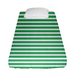 Horizontal Stripes Green Fitted Sheet (single Size)