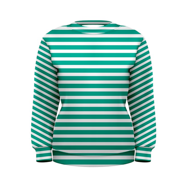 Horizontal Stripes Green Teal Women s Sweatshirt