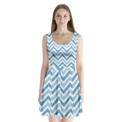 Zig Zags Pattern Split Back Mini Dress 