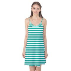 Horizontal Stripes Green Teal Camis Nightgown by Mariart