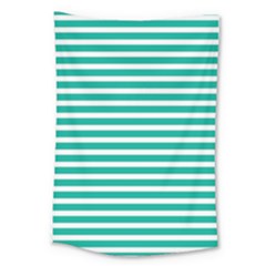 Horizontal Stripes Green Teal Large Tapestry