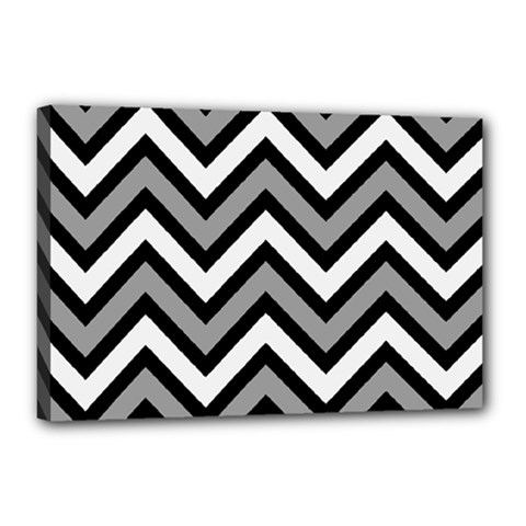 Zig Zags Pattern Canvas 18  X 12  by Valentinaart