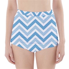 Zig Zags Pattern High-waisted Bikini Bottoms