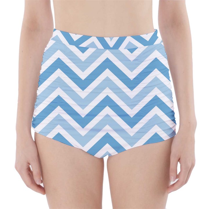 Zig zags pattern High-Waisted Bikini Bottoms