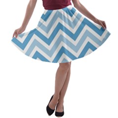 Zig Zags Pattern A-line Skater Skirt by Valentinaart