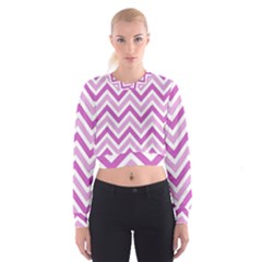 Zig Zags Pattern Women s Cropped Sweatshirt by Valentinaart