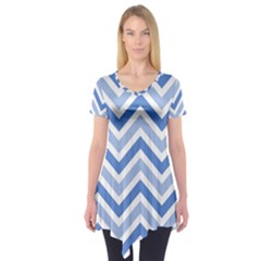 Zig Zags Pattern Short Sleeve Tunic 