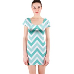 Zig Zags Pattern Short Sleeve Bodycon Dress by Valentinaart