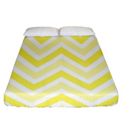 Zig Zags Pattern Fitted Sheet (queen Size) by Valentinaart